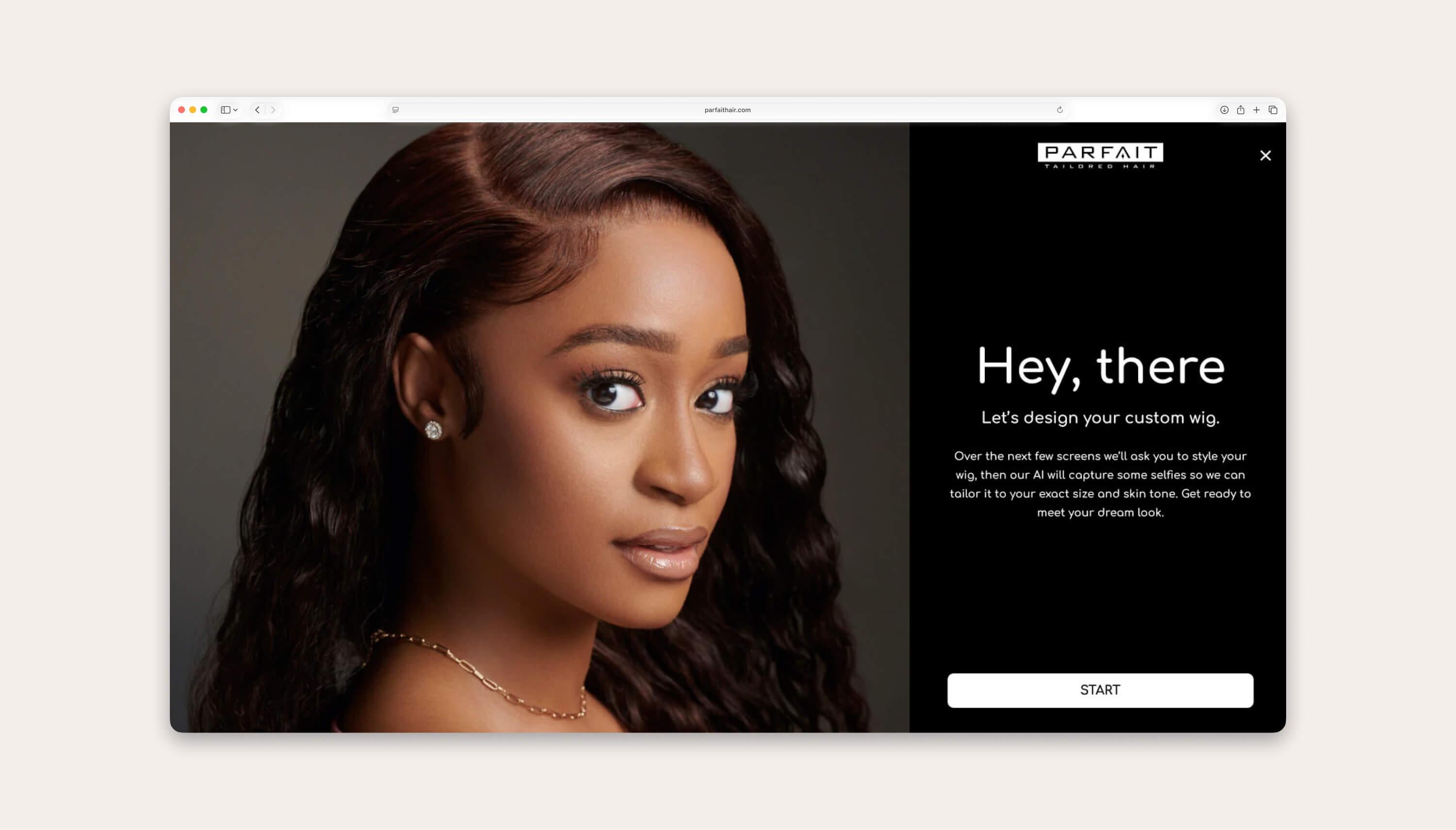 Intro screen to custom product customizer.